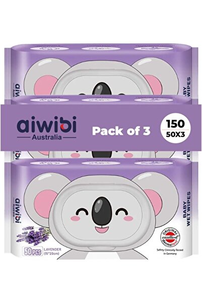 Aiwibi Skin-Friendly Baby Wet Wipes with Lavender – 80×3-240pcs