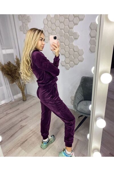 Fashionhaine.ro Women's Premium Velvet Tracksuit Set – Soft and Elastic Material