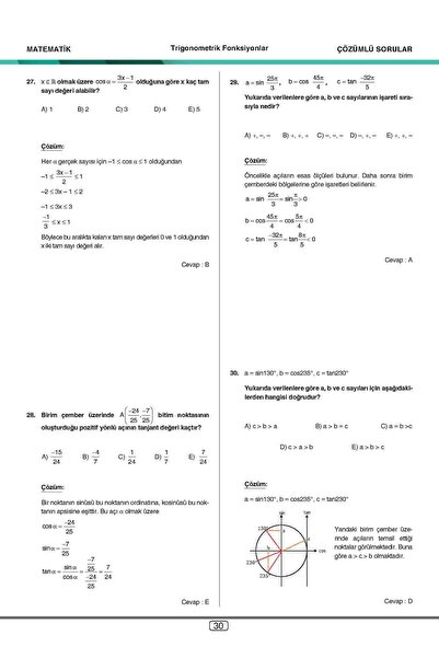 Yetsis Yayınları AYT Matematik Konu Pekiştirme Testleri