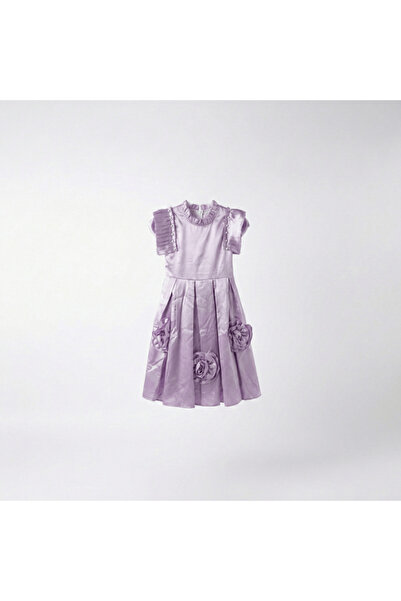 alqarat فستان صيفي من الساتان بنقشة الوردة الملكية