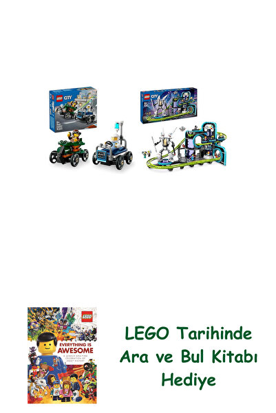 Bloomsbury مجموعة ليغو سيتي 127 (60459 + 60421) + هدية كتاب البحث والبحث من ل...