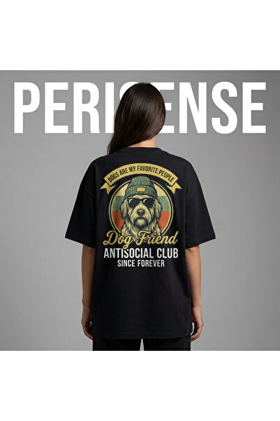 PERISENSE Unisex Dogs Are My Favorite People Printed Premium Combed Cotton Ov...