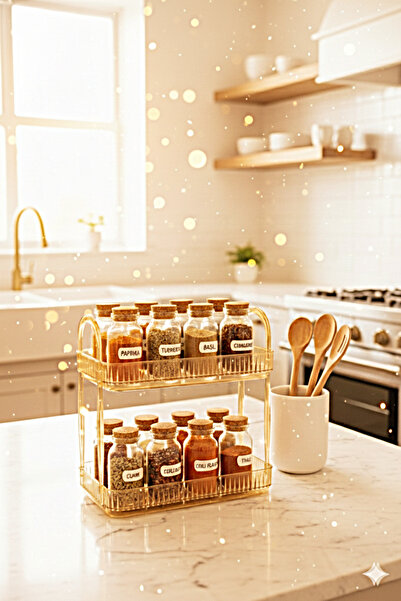 UNIQUE ME Mutfak Tezgah Üstü Organizer Mutfak Düzenleyici Sarı Dikdörtgen