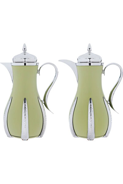 Generic طقم ترمس من معرض سناء السيف، سعة 1/1 لتر، قطعتان، وعاء داخلي من الزجا...