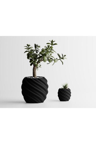 Sani Διακοσμητική γλάστρα Sani, Roma 120 x 120 x 109 mm, Ματ Μαύρο