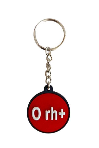 mefsa Blood Type Silicone Keychain 0Rh+ Zero Positive