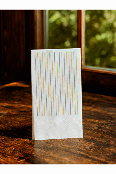 Baskı Adresi Matbaa & Promosyon Gold Gri Çizgi Baskılı Servis Peçetesi – 20 Adet