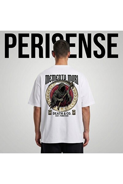 PERISENSE Unisex Grim Reaper Printed Premium Combed Cotton Oversized T-Shirt