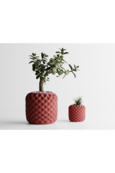 Sani Ghiveci decorativ Sani, Diamant, 94 x 94 x 200 mm, Roșu închis mat