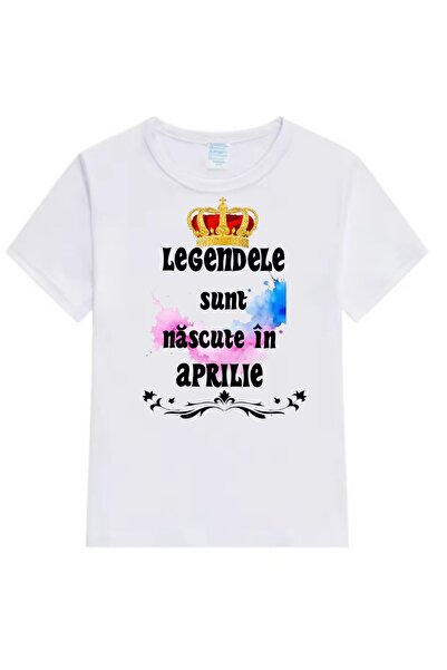 MARİ Tricou personalizat ,, Aprilie", alb