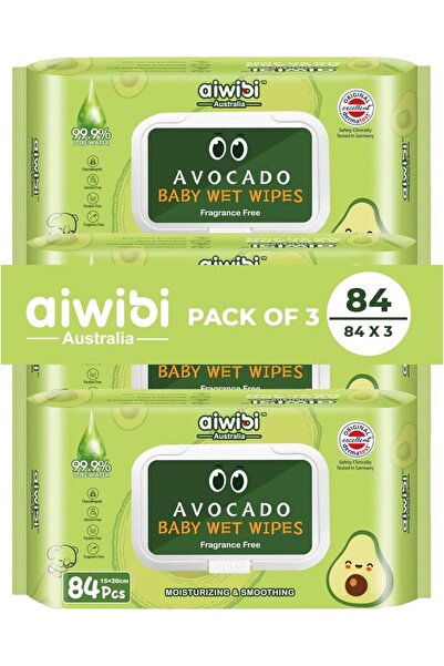Aiwibi Skin-Friendly Baby Wet Wipes with Avocado – 84×3 (252 pcs)