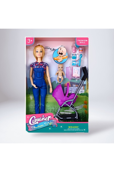 Universul Jucăriilor Doll Set with Baby and Stroller – Accessories Included