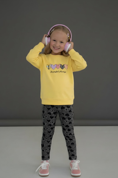 BABY SPORT طقم بناتي قطن مطبوع بأكمام طويلة 6-18 شهر