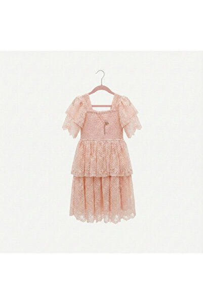 alqarat فستان الدانتيل المسحور المكشكش