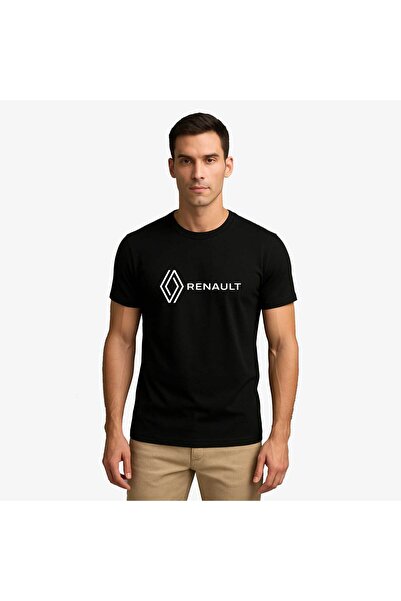 Alwis Renault New Logo Text Siyah Tişört