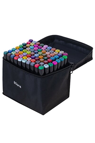 Three Комплект от 80 алкохолни маркера с двойни връхчета