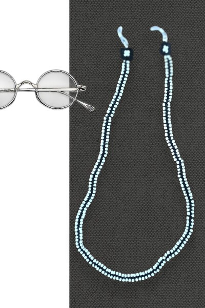 nftart.design Solid Color Beads with Floral Tip - Handmade Glasses Rope Strap