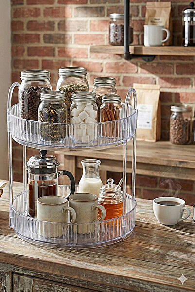 UNIQUE ME Mutfak Tezgah Üstü Organizer Mutfak Düzenleyici Diamond Yuvarlak