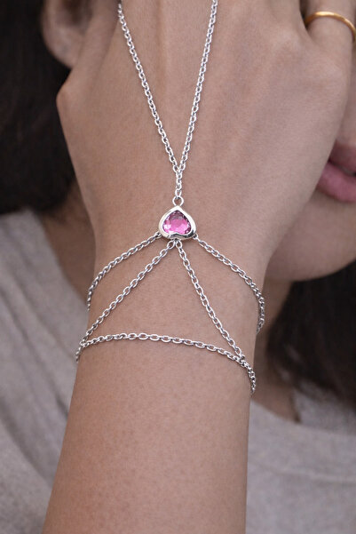 charmove ile kendinizi şımartın Women's Silver Color Stone Shahmeran Bracelet...