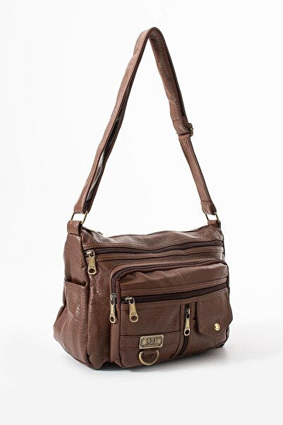 DUOMİNO Geantă de umăr / Geantă Messenger din piele cu mai multe buzunare