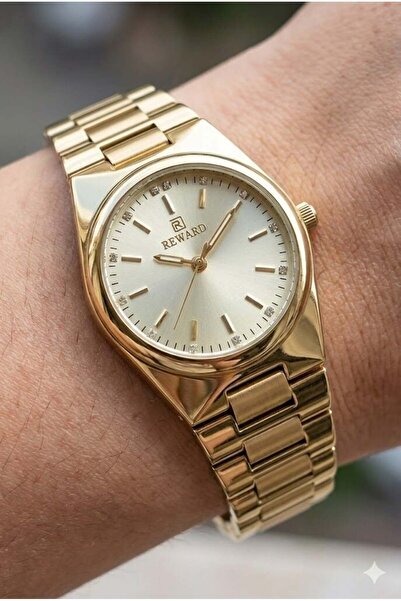 Reward Women's Wristwatch |   32 mm Steel Case, Gold Dial Stone Detail, Gold ...