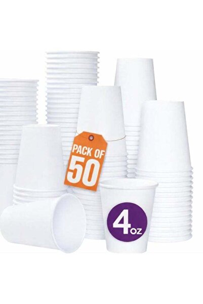 Jagravo White Paper Cups 4oz – Pack of 50