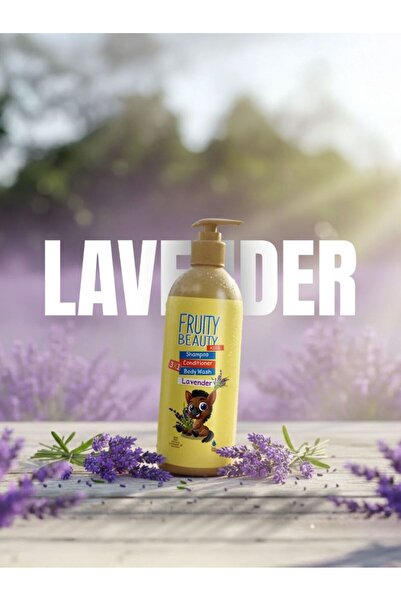 Fruity Beauty شامبو وبلسم وغسول للجسم بخلاصة اللافندر (3 في 1) 100% مستخلص لا...