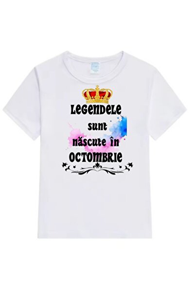 MARİ Tricou personalizat ,, Octombrie ", alb