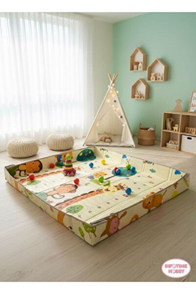 ınfotıme hobby Happy Dear Katlanır Oyun Matı Halısı 2'si 1 Arada (Oyun Parkı ...