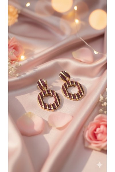 Liacharm Xuping Vip Tarnish-Free Burgundy Hoop Earrings
