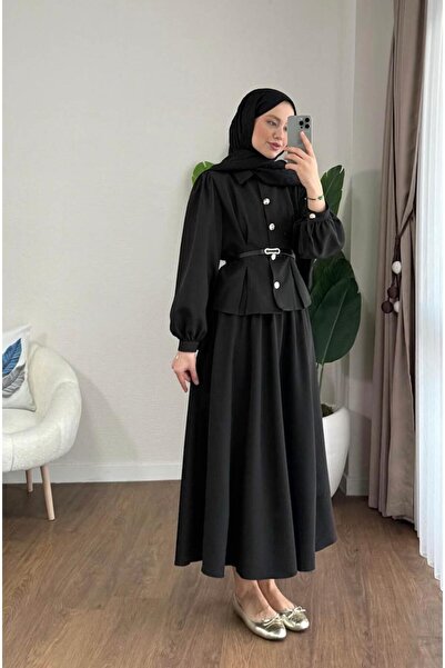 YS BUTİK ZARA KREP YENİ SEZON ETEKLİ TAKIM