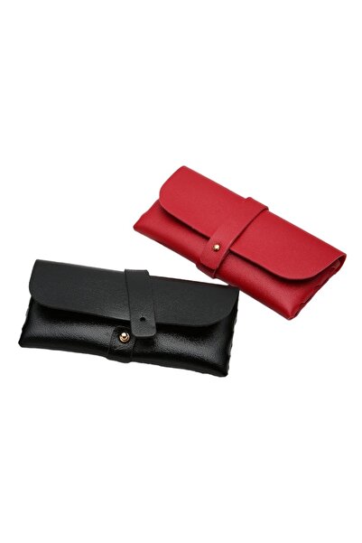 OEM Set 2 portochelari vedere sau soare,cu capsa inchidere,rosu,negru,16.8x7....