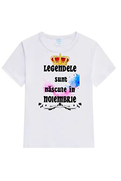 MARİ Tricou personalizat ,, Noiembrie ", alb