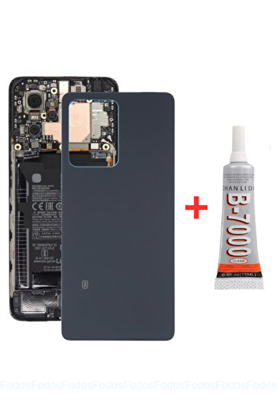 Xiaomi Redmi Note 12 Pro 5G Arka Pil Batarya Kapağı - Siyah + B7000 Yapıştırcı - 22101316C 22101316I