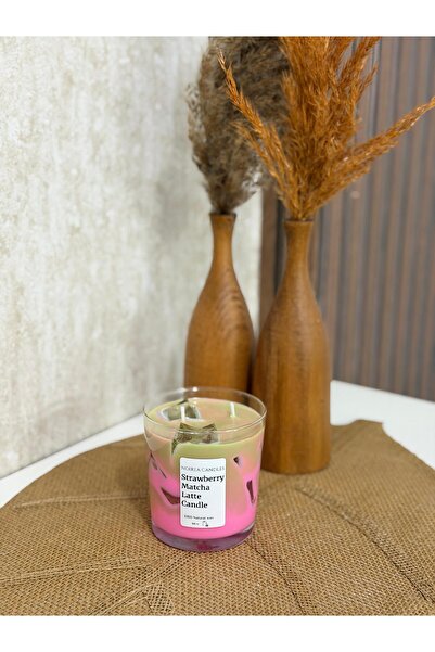 NOIREA CANDLES Strawberry Matcha Latte Bardak Soya Mumu