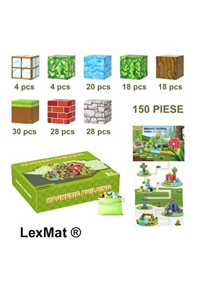 LexMat Cuburi de construcție magnetice Original Forest
