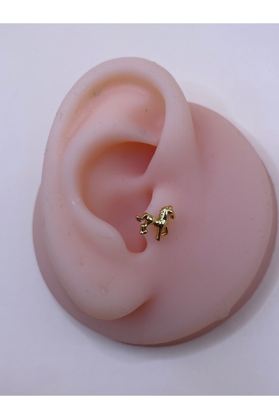 kurukafagift Çelik Piercing Tragus Helix Lob Kıkırdak At Figürlü 8 mm