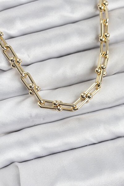 Lisinya Brass Gold Color Tifani Model Women's Necklace - Tygoo