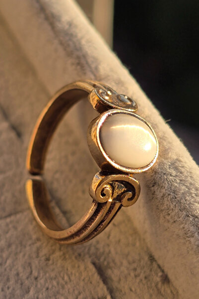 NBS Beautiful Naturel Stones Selenite Stone Antique Copper Ring Adjustable Na...