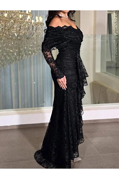 Heidi Royal black lace dress