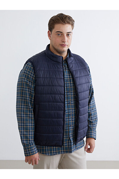 LC Waikiki Plus Size Standard Fit Stand Collar Men's Puffer Vest