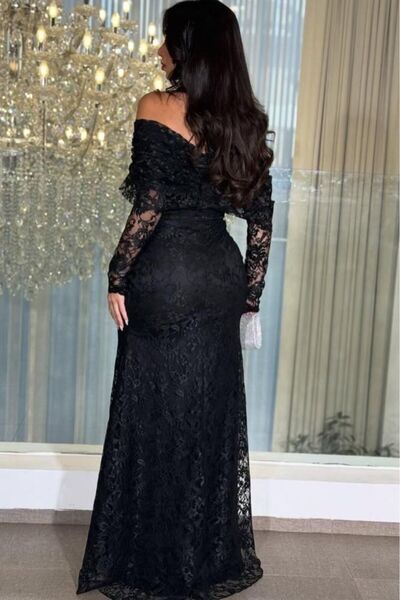Heidi Royal black lace dress