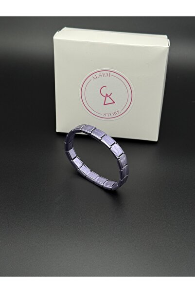 Alsem Purple and Pink Stainless Steel Charm Compatible Stretch Bracelet, Soft...