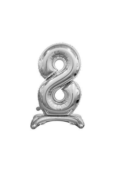 Dharst Foil Balloon for Parties & Decor - Number 8, Silver