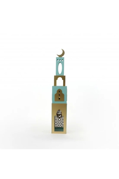 Generic تحفة فنية رمضانية مزينة بألوان الأزرق الفاتح والذهبي