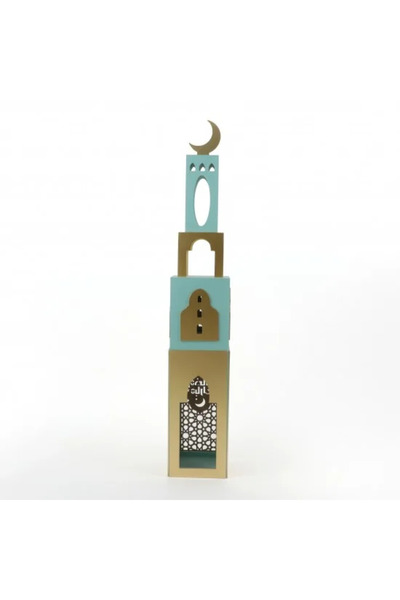 Generic تحفة فنية رمضانية مزينة بألوان الأزرق الفاتح والذهبي