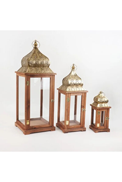 Generic Wooden and metal lantern set – 3 sizes