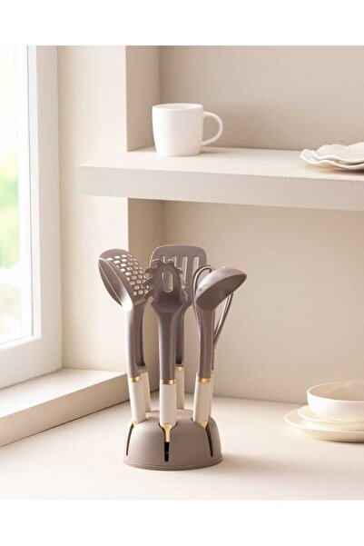 ABAS Lucca 6'lı Standlı Servis Seti - Bej