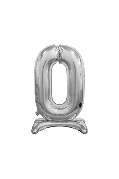Dharst Foil Balloon for Parties & Decor - Number 0, Silver