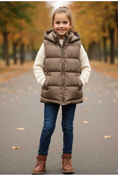 gnygiyim Vestă de puf pentru fete cu glugă căptușită M de tranziție